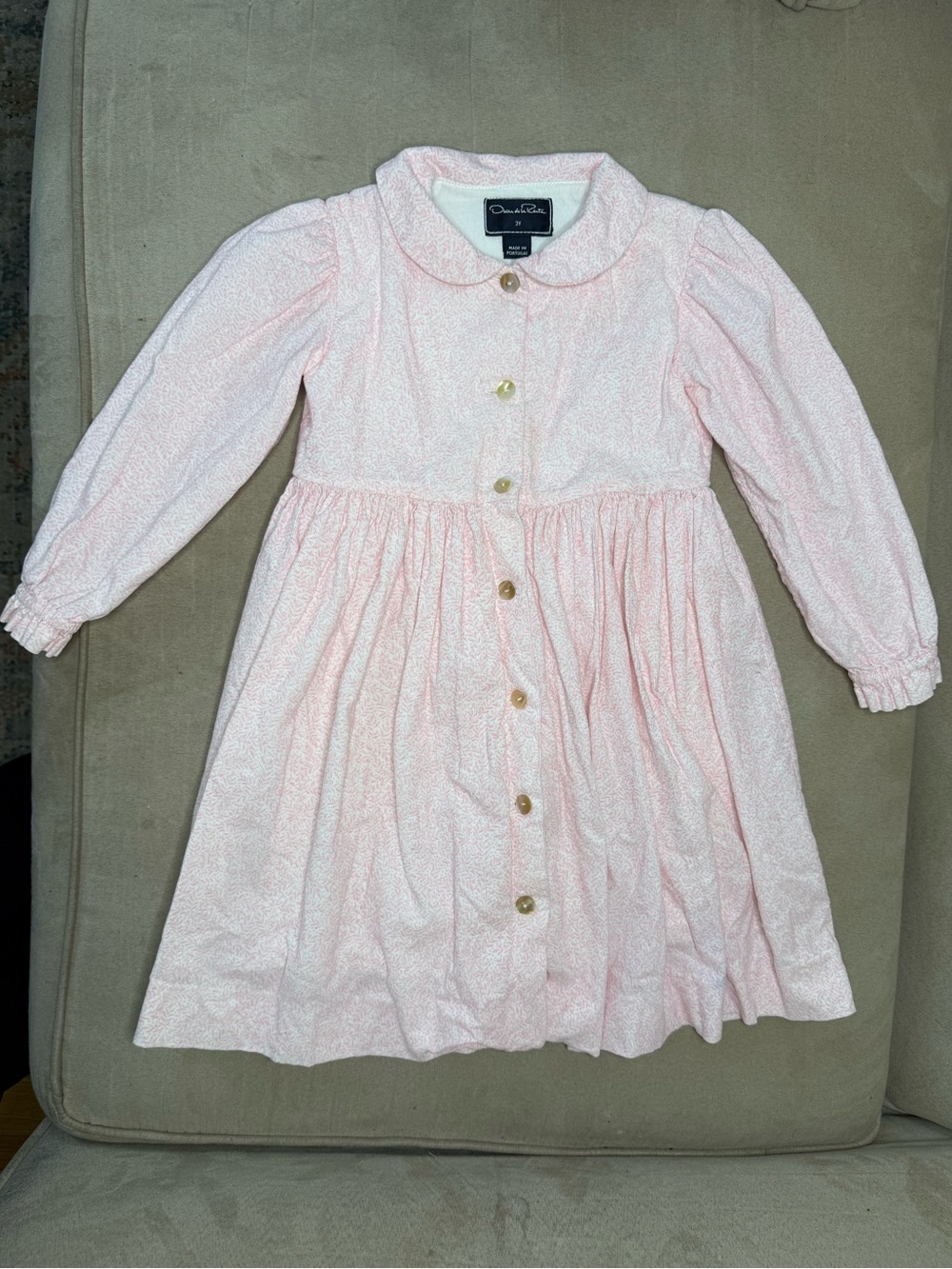 Oscar de la Renta 3Y/3T Floral Corduroy dress